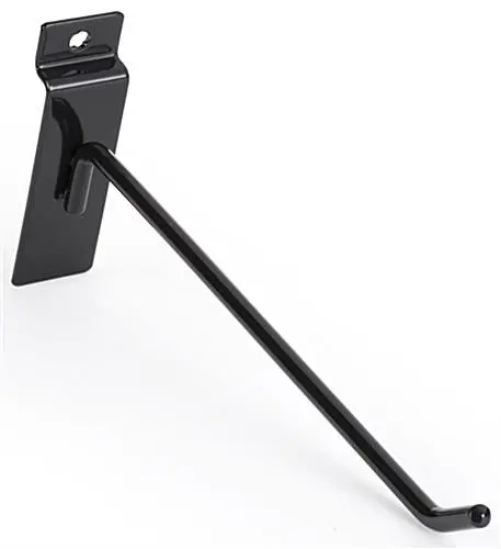 [BR204] Hook Bracket - Black 6" Thick 1/4"