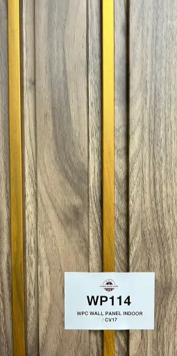 [WP114] WPC WALL PANEL INDOOR WITH GOLD LINE/ CV17