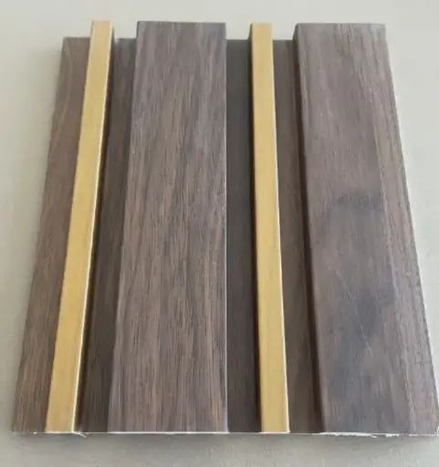 [WP115] WPC WALL PANEL INDOOR WITH GOLD LINE/ CV18