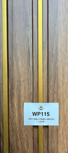 [WP115] WPC WALL PANEL INDOOR WITH GOLD LINE/ CV18