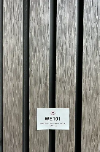 [WE101] OUTDOOR WPC WALL PAENL- EMBOSSED/ COFFEE